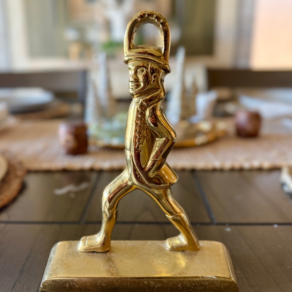Solid Brass Colonial Williamsburg Hessian Soldier Doorstop Whimsy